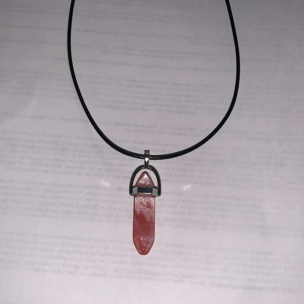 Crystal Necklace Gemstone Pendant Hexagonal